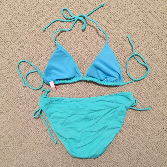Victoria's Secret turquoise triangle bikini - Picture 2 of 2